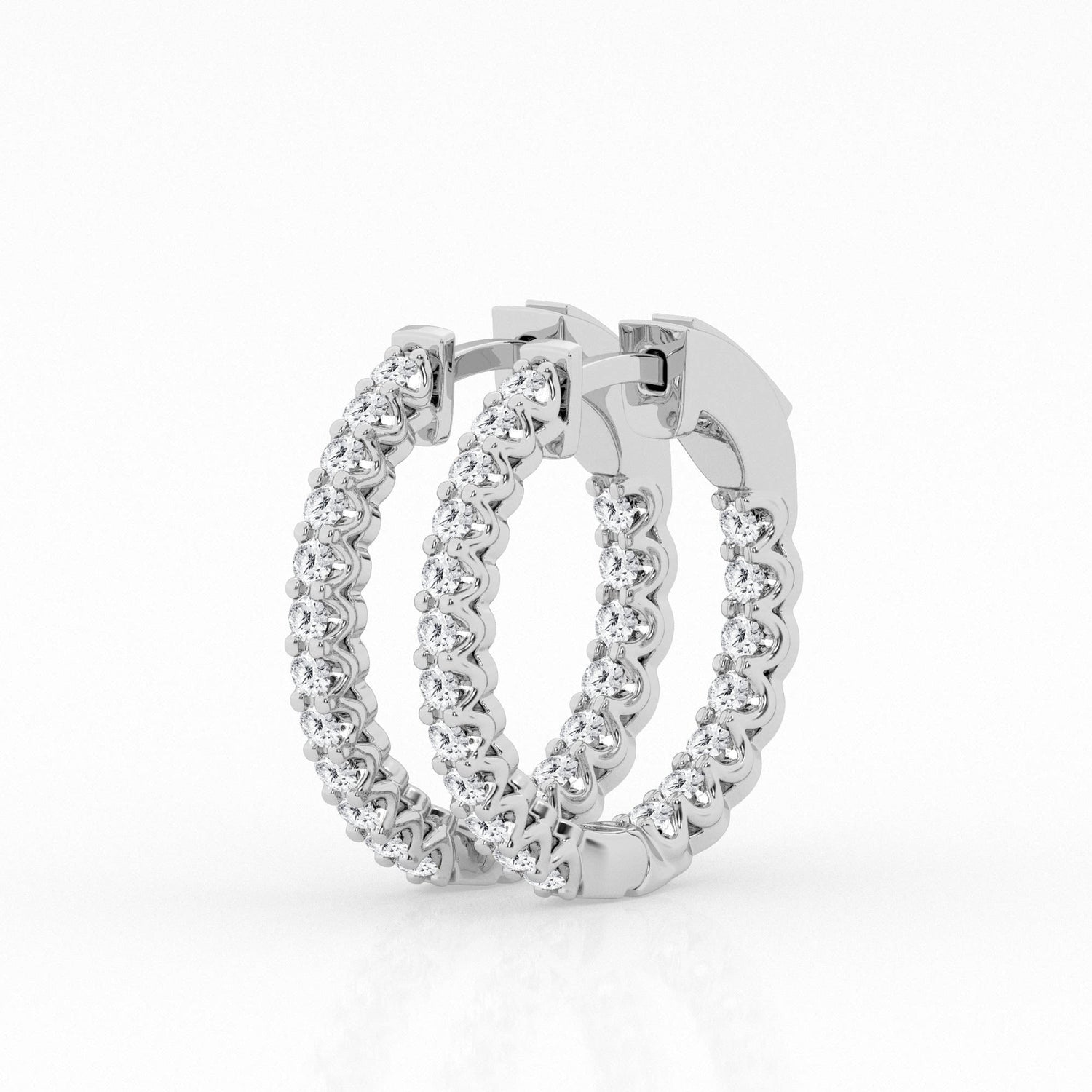Robert Michael Lab-Grown Diamond Stud Earrings in 3-Prong Martini Set in White Gold