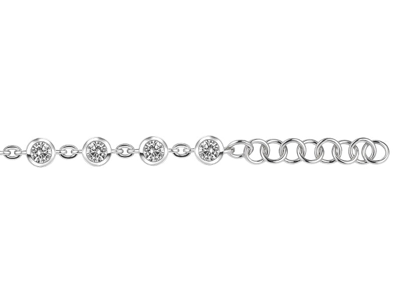2 CTW Lab Grown Diamond Platinum Alternative 19 stone Bracelet