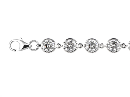 5 CTW Lab Grown Diamond Platinum Alternative 20 stone Bracelet