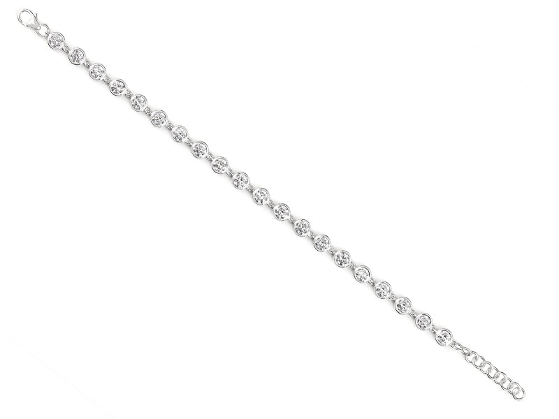 5 CTW Lab Grown Diamond Platinum Alternative 20 stone Bracelet