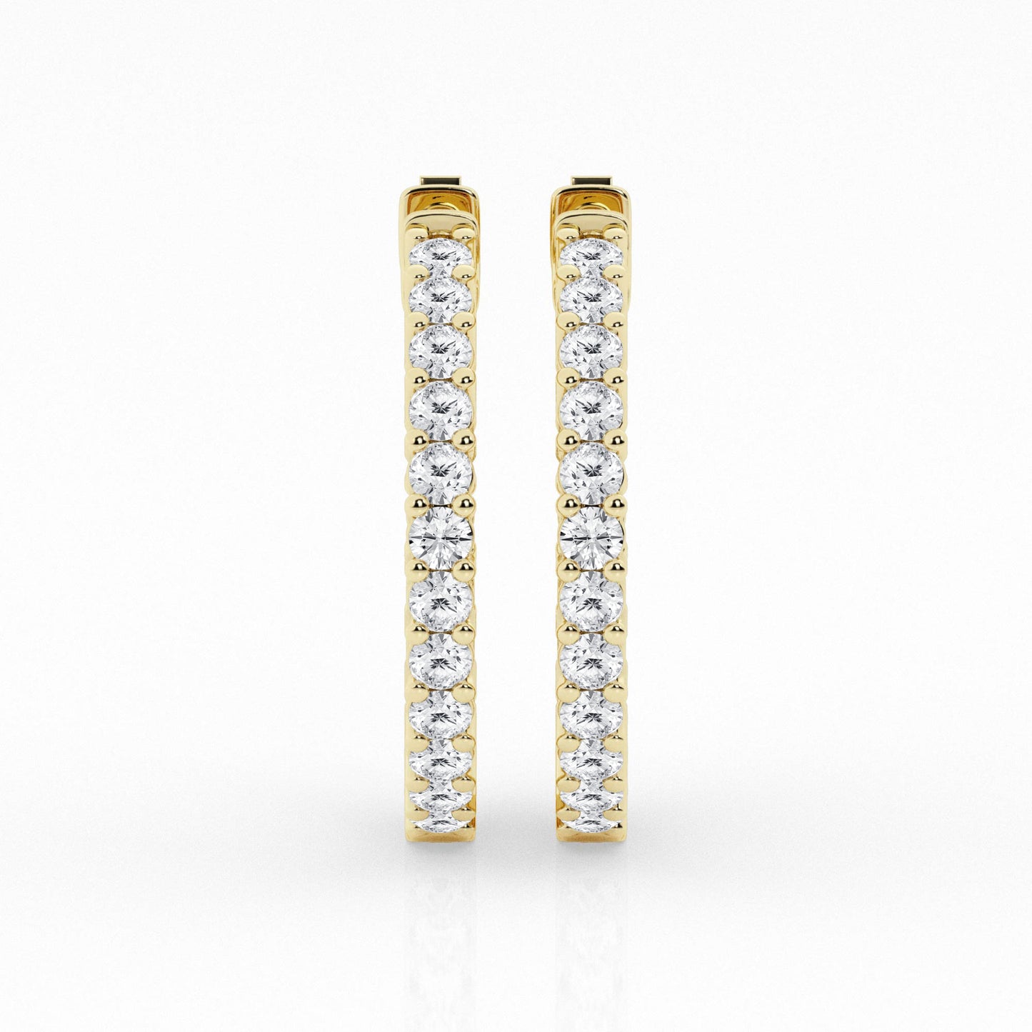 2 CTW Lab Grown Round Diamond Inside Out Hoop Earrings
