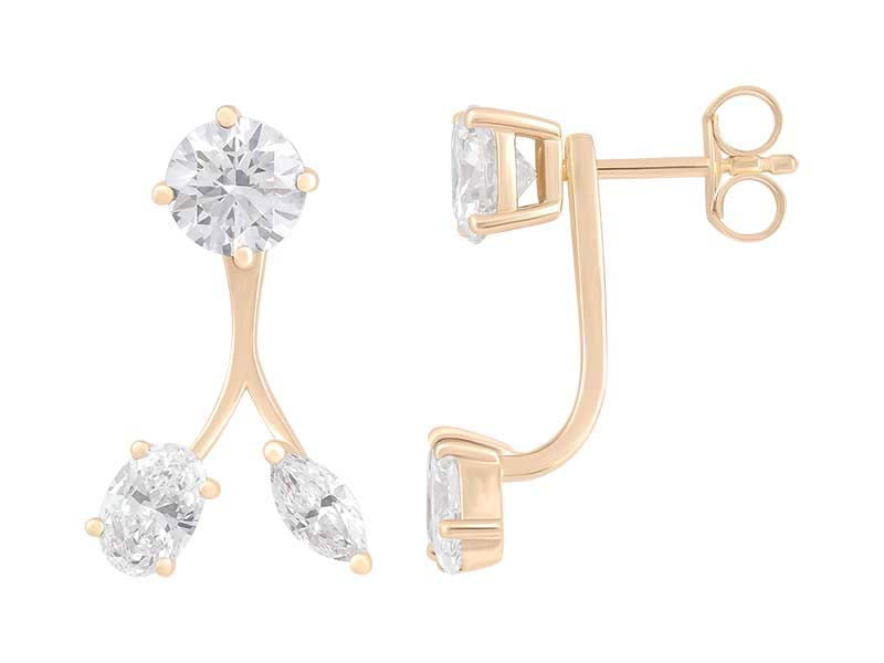 3 CTW Lab Grown Diamond Studs with removable drop jacket