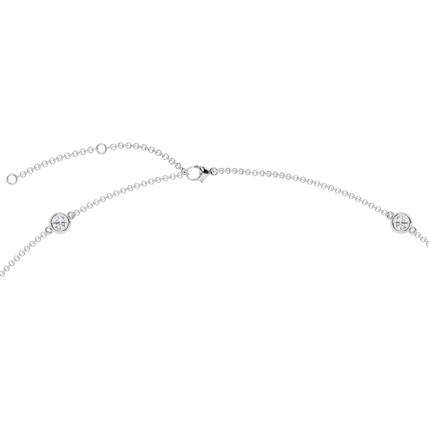 2 CTW Lab Grown Diamond Bezel Necklace – 14 Stones