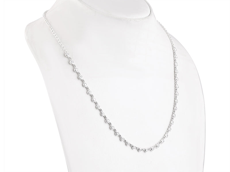 2 CTW Lab Grown Diamond Platinum Alternative 33 stone Necklace