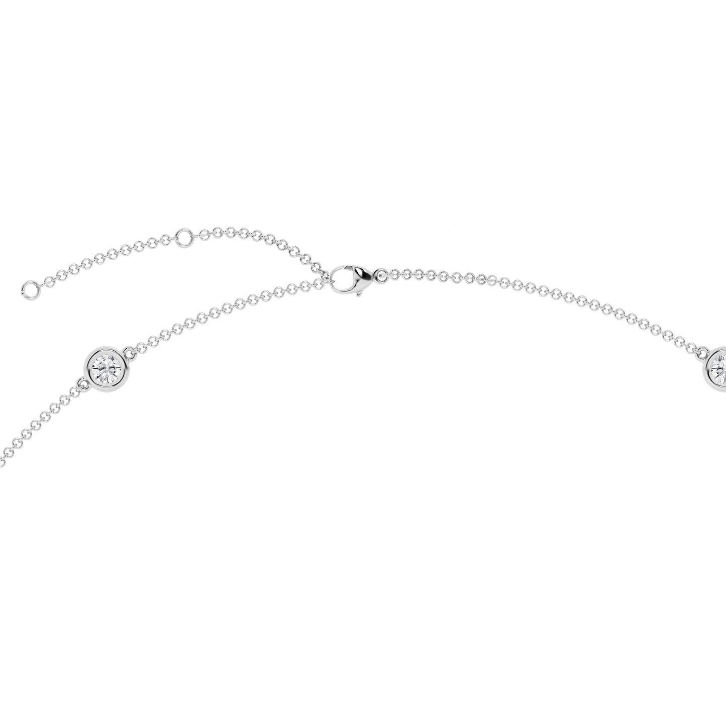 3 CTW Lab Grown Diamond Bezel Necklace – 14 Stones