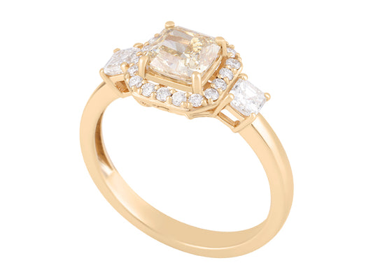 1.5 CTW Yellow Lab Grown Diamond Multi stone ring