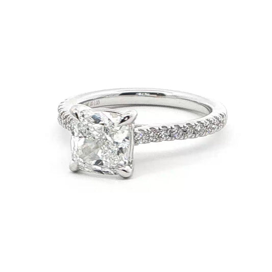 2 CT - 18 Rd Lab Grown Cushion Cut Diamond Engagement Ring