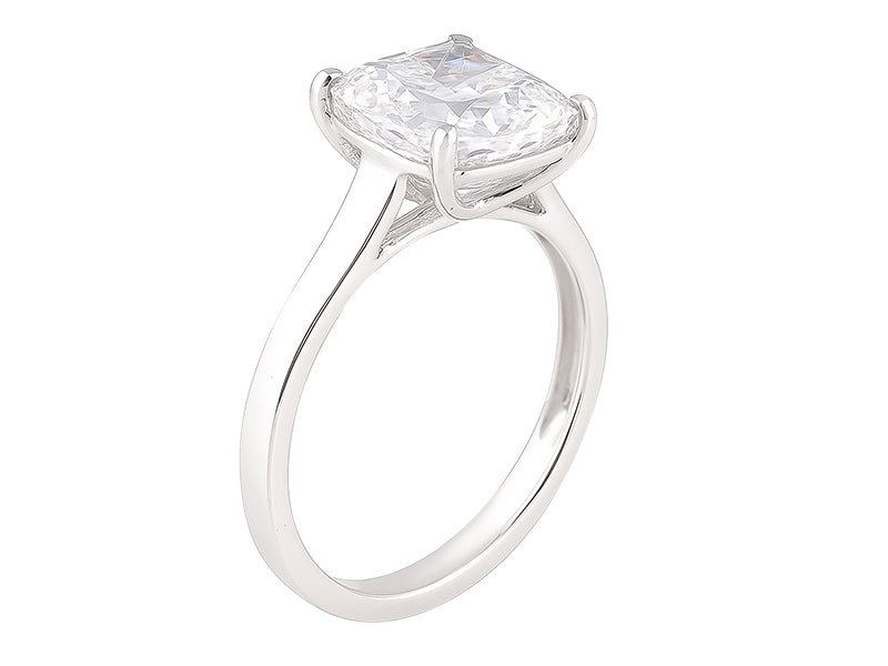 3 CT Lab Grown Diamond Platinum Alternative cushion cut engagement ring