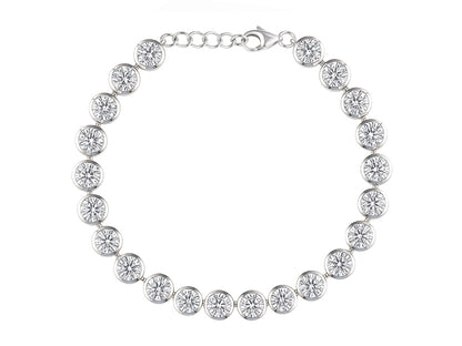 10 CTW Lab Grown Diamond Platinum Alternative 22 stone Bracelet