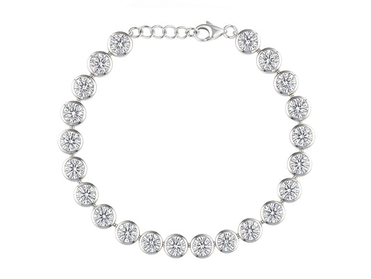 10 CTW Lab Grown Diamond Platinum Alternative 22 stone Bracelet