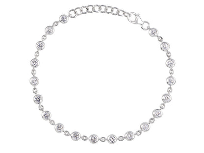 2 CTW Lab Grown Diamond Platinum Alternative 19 stone Bracelet