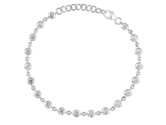 2 CTW Lab Grown Diamond Platinum Alternative 19 stone Bracelet