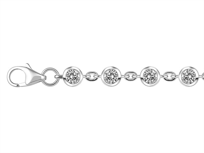 2 CTW Lab Grown Diamond Platinum Alternative 19 stone Bracelet