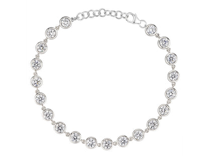 5 CTW Lab Grown Diamond Platinum Alternative 20 stone Bracelet