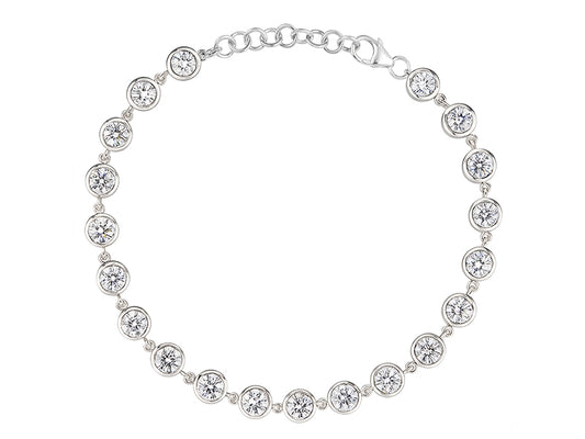 5 CTW Lab Grown Diamond Platinum Alternative 20 stone Bracelet