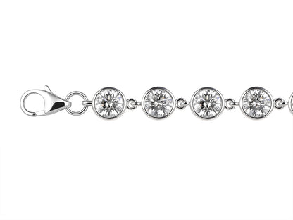 5 CTW Lab Grown Diamond Platinum Alternative 20 stone Bracelet