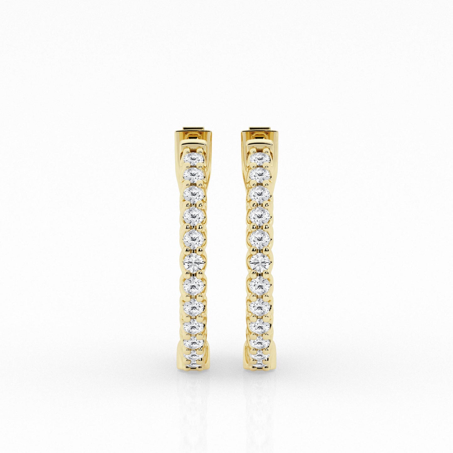 1 CTW Lab Grown Round Diamond Inside Out Hoop Earrings
