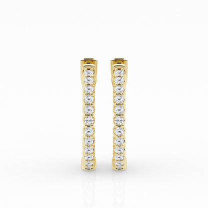 1 CTW Lab Grown Round Diamond Inside Out Hoop Earrings