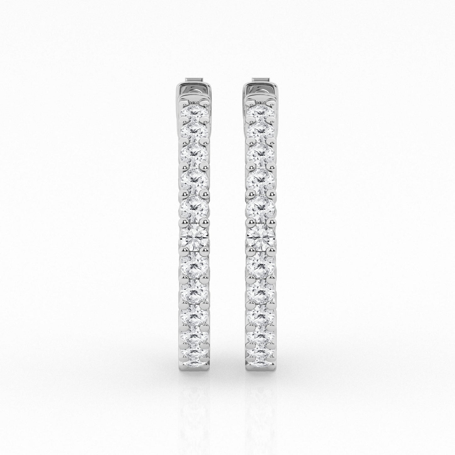 2 CTW Lab Grown Round Diamond Inside Out Hoop Earrings