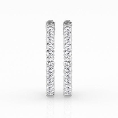 2 CTW Lab Grown Round Diamond Inside Out Hoop Earrings