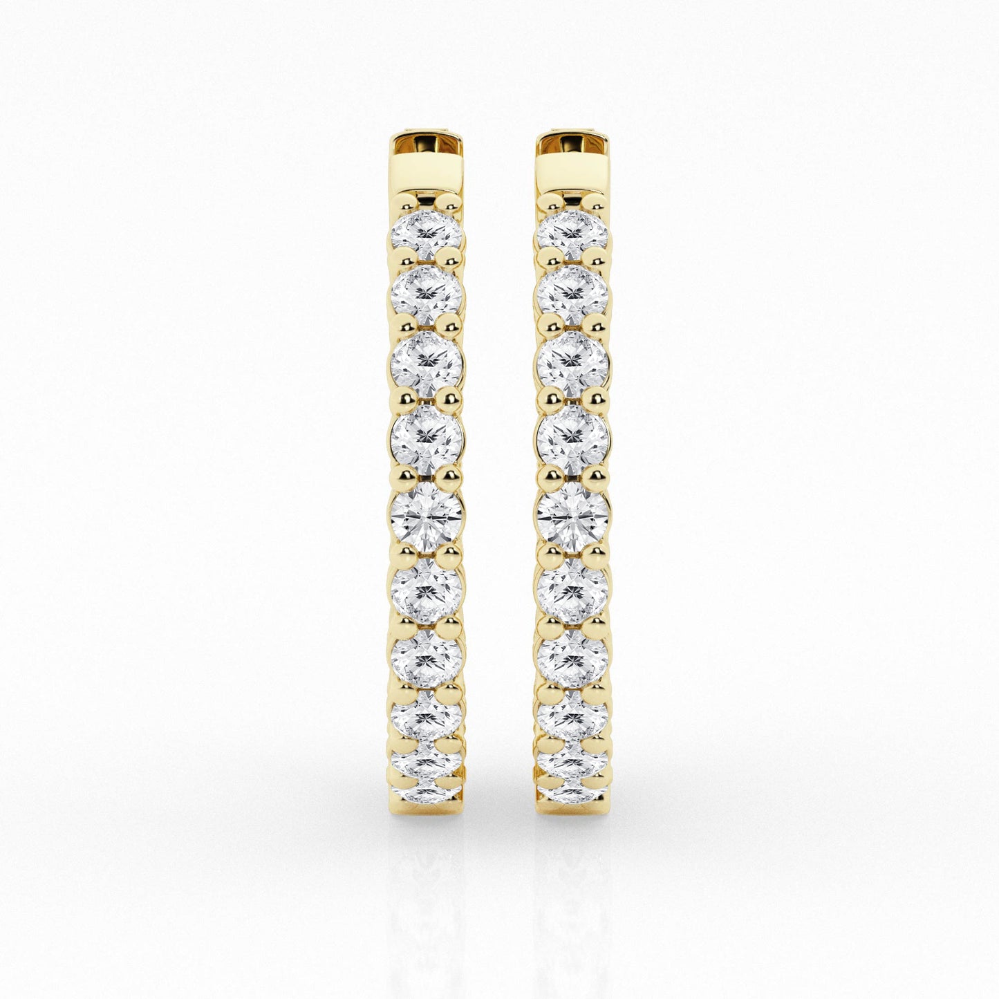 3 CTW Lab Grown Round Diamond Inside Out Hoop Earrings