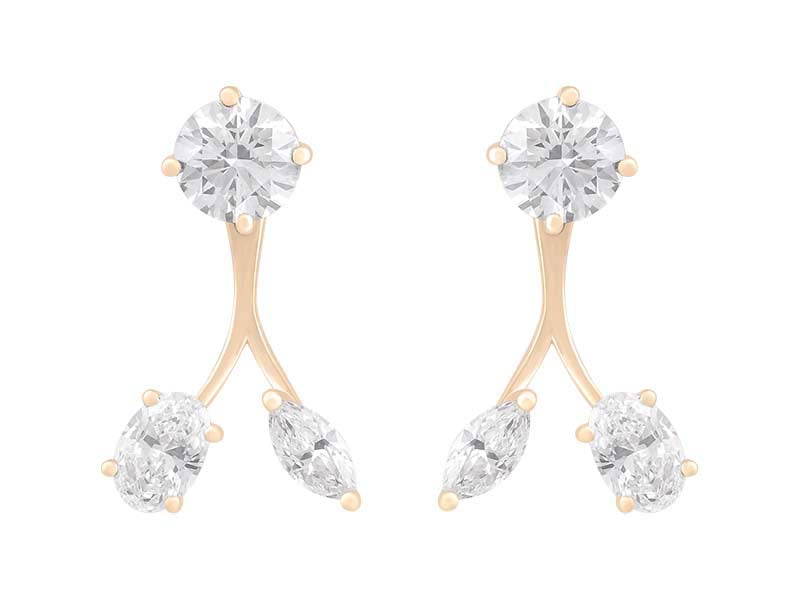 3 CTW Lab Grown Diamond Studs with removable drop jacket