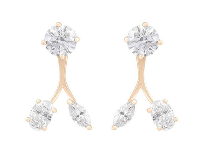 3 CTW Lab Grown Diamond Studs with removable drop jacket