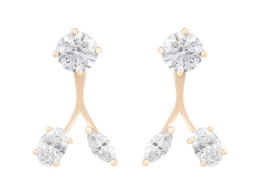 3 CTW Lab Grown Diamond Studs with removable drop jacket