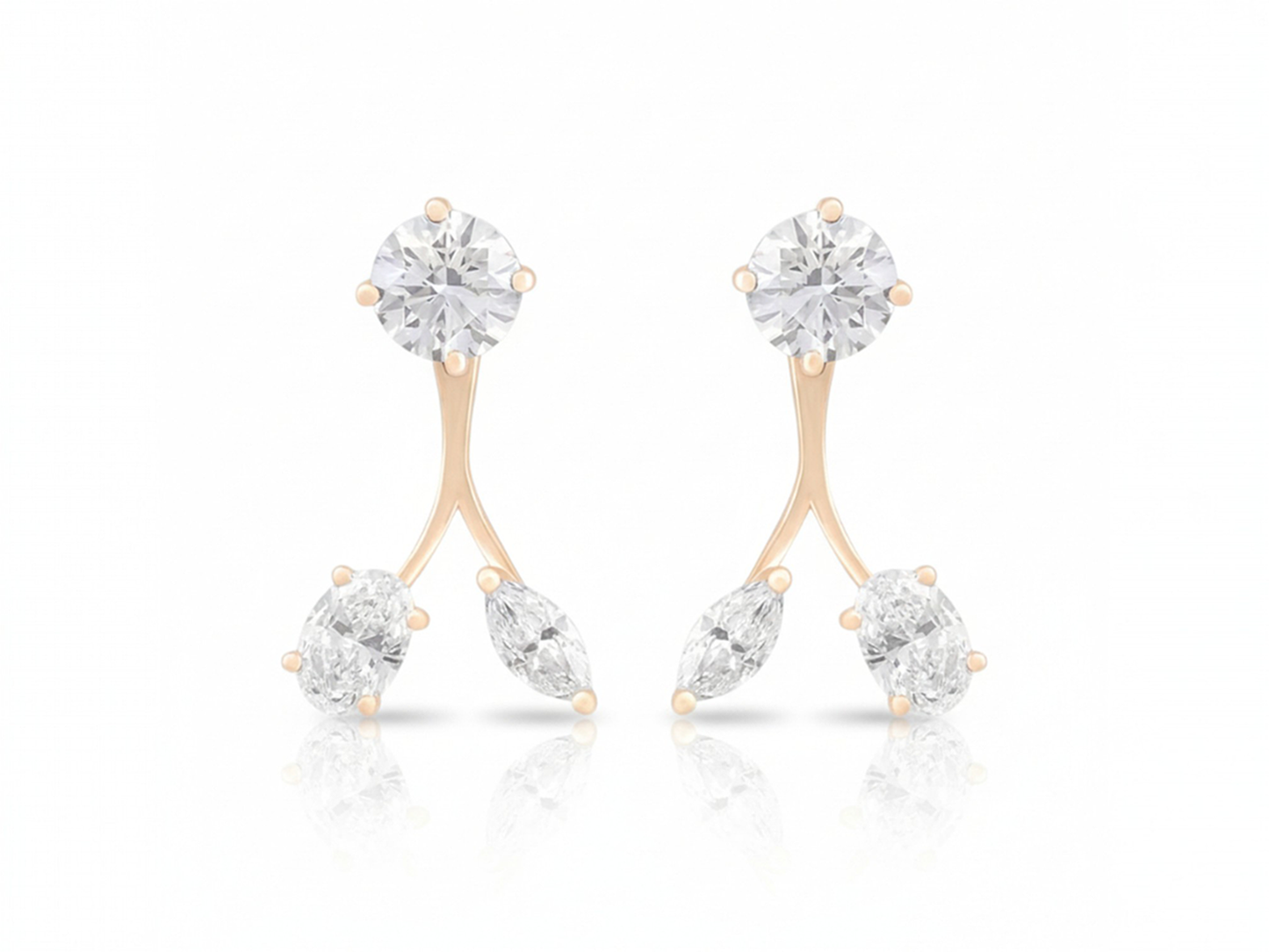 3 CTW Lab Grown Diamond Studs with Removable Drop Jacket