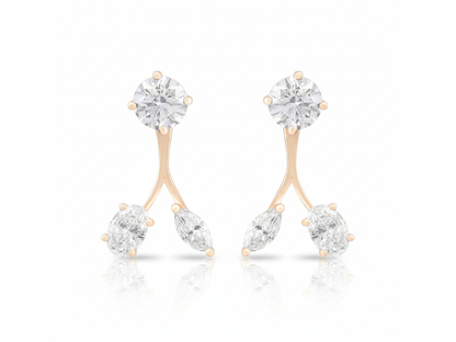 3 CTW Lab Grown Diamond Studs with Removable Drop Jacket