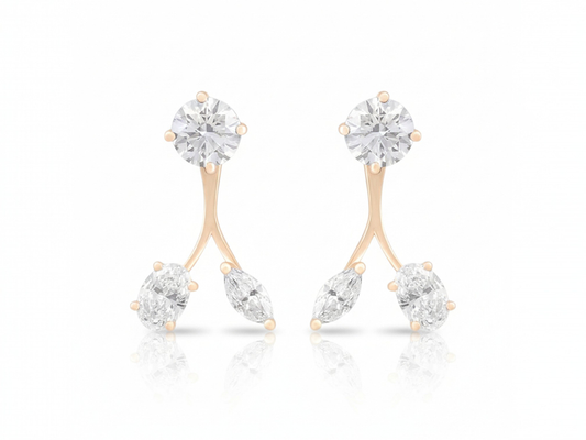 3 CTW Lab Grown Diamond Studs with Removable Drop Jacket