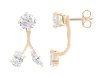 3 CTW Lab Grown Diamond Studs with removable drop jacket