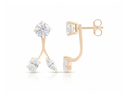 3 CTW Lab Grown Diamond Studs with Removable Drop Jacket