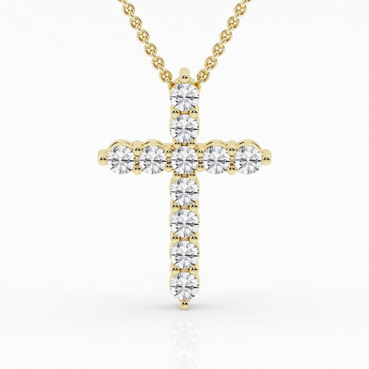 3 CTW Lab Grown Diamond Cross Pendant Necklace