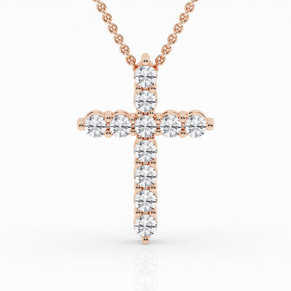 2 CTW Lab Grown Diamond Cross Pendant Necklace