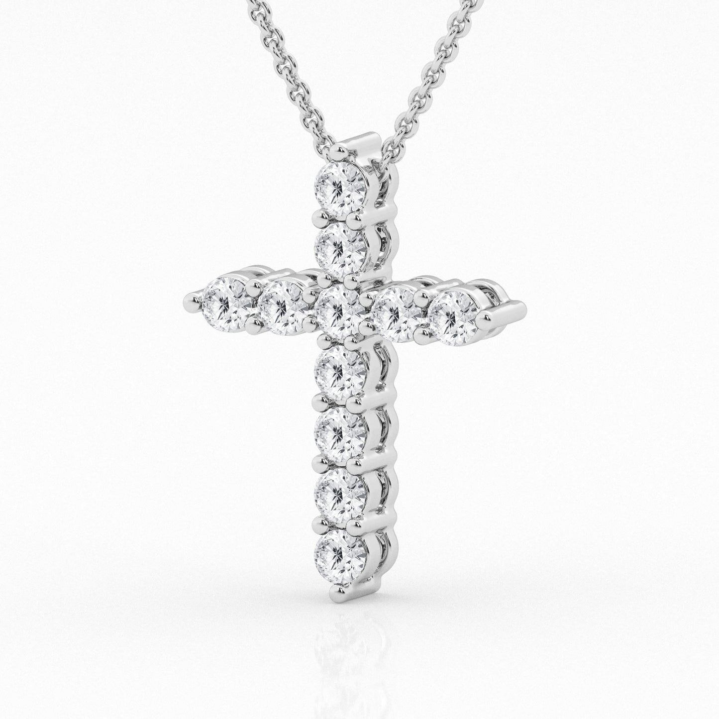 2 CTW Lab Grown Diamond Cross Pendant Necklace