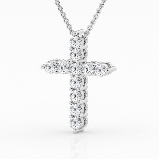 2 CTW Lab Grown Diamond Cross Pendant Necklace