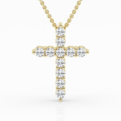 2 CTW Lab Grown Diamond Cross Pendant Necklace