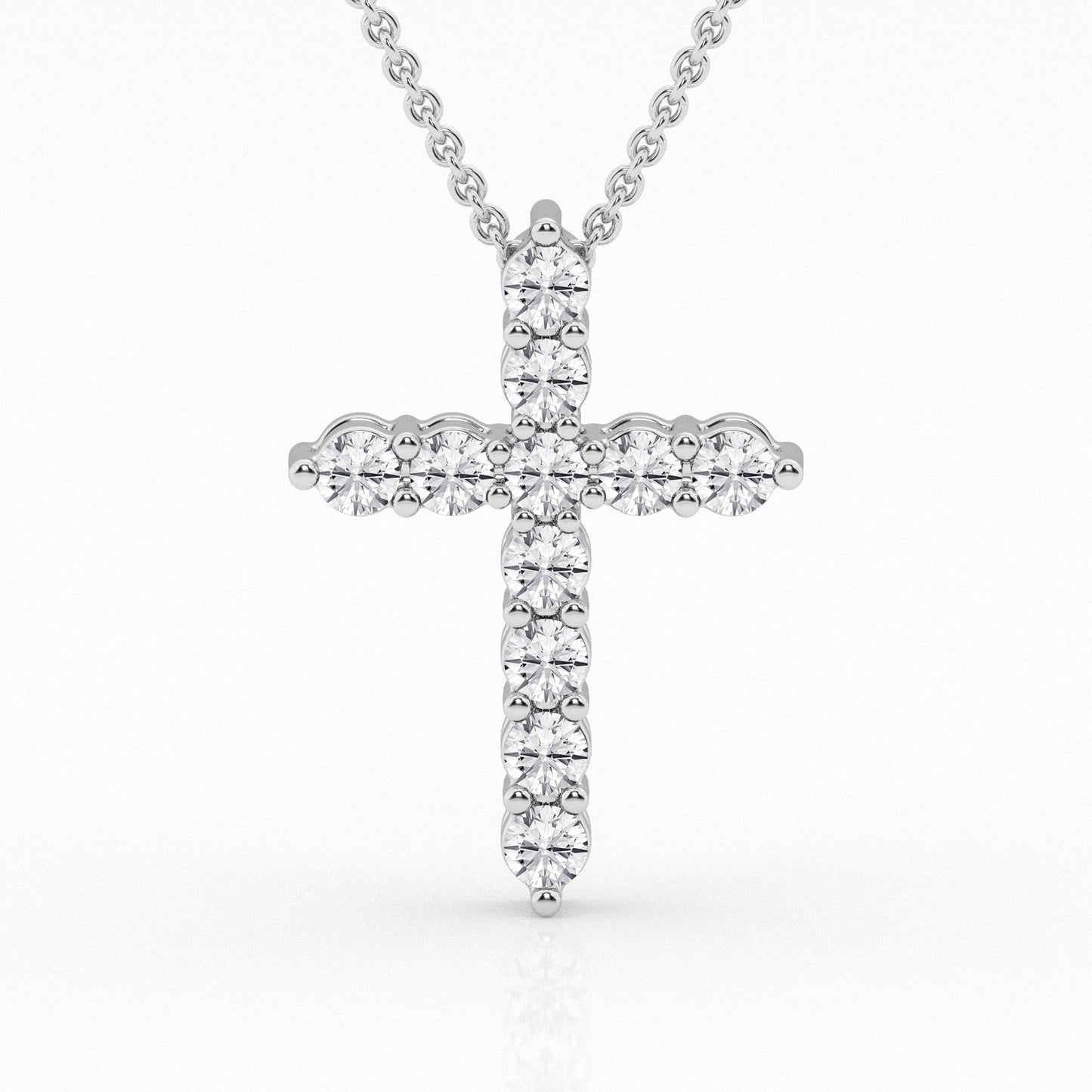 2 CTW Lab Grown Diamond Cross Pendant Necklace