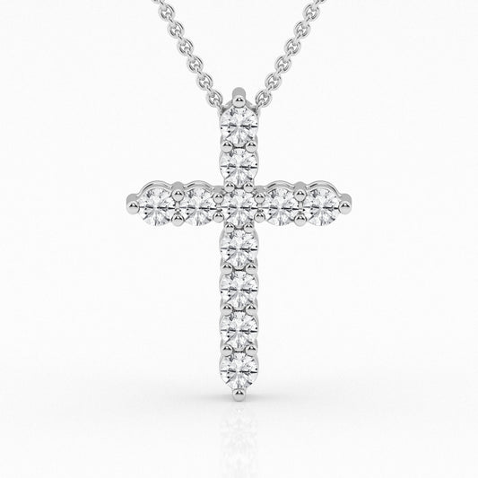 2 CTW Lab Grown Diamond Cross Pendant Necklace