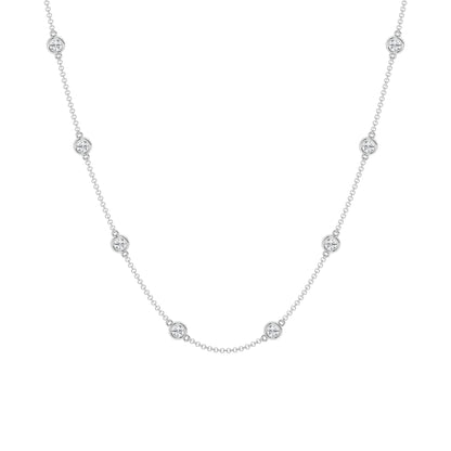2 CTW Lab Grown Diamond Bezel Necklace – 14 Stones