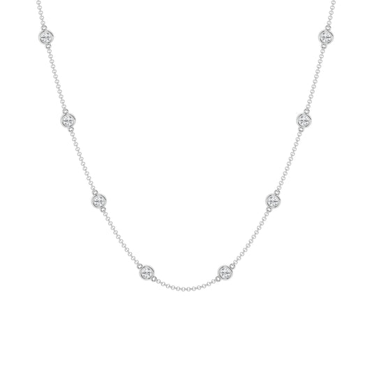 2 CTW Lab Grown Diamond Bezel Necklace – 14 Stones
