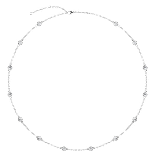 2 CTW Lab Grown Diamond Bezel Necklace – 14 Stones