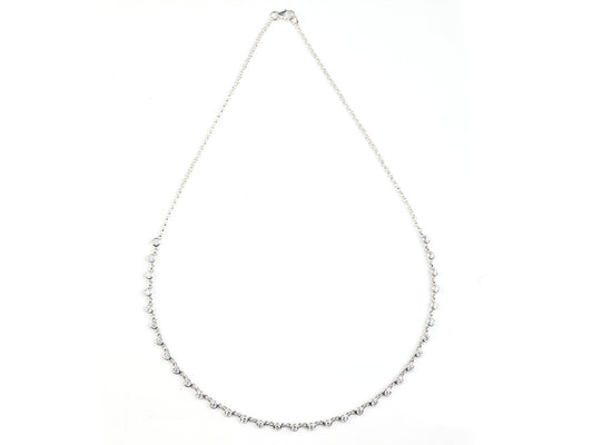 2 CTW Lab Grown Diamond Platinum Alternative 33 stone Necklace