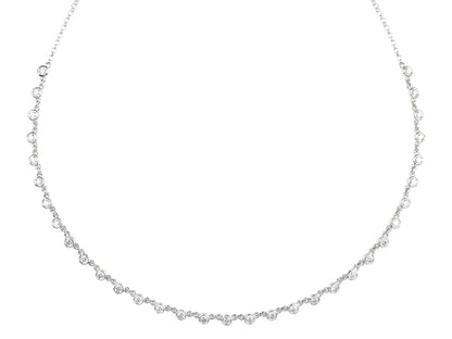 2 CTW Lab Grown Diamond Platinum Alternative 33 stone Necklace