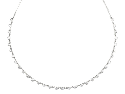 2 CTW Lab Grown Diamond Platinum Alternative 33 stone Necklace