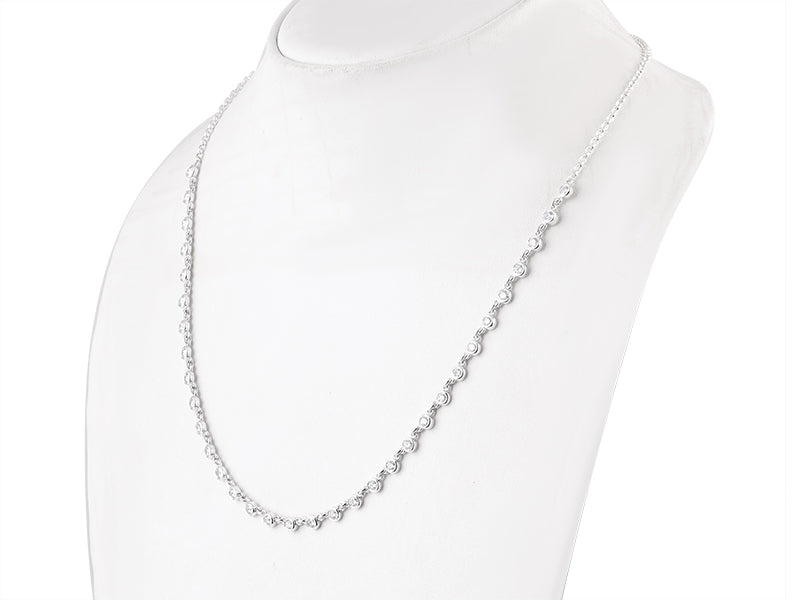 2 CTW Lab Grown Diamond Platinum Alternative 33 stone Necklace