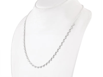 2 CTW Lab Grown Diamond Platinum Alternative 33 stone Necklace