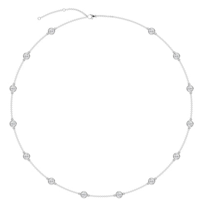 3 CTW Lab Grown Diamond Bezel Necklace – 14 Stones