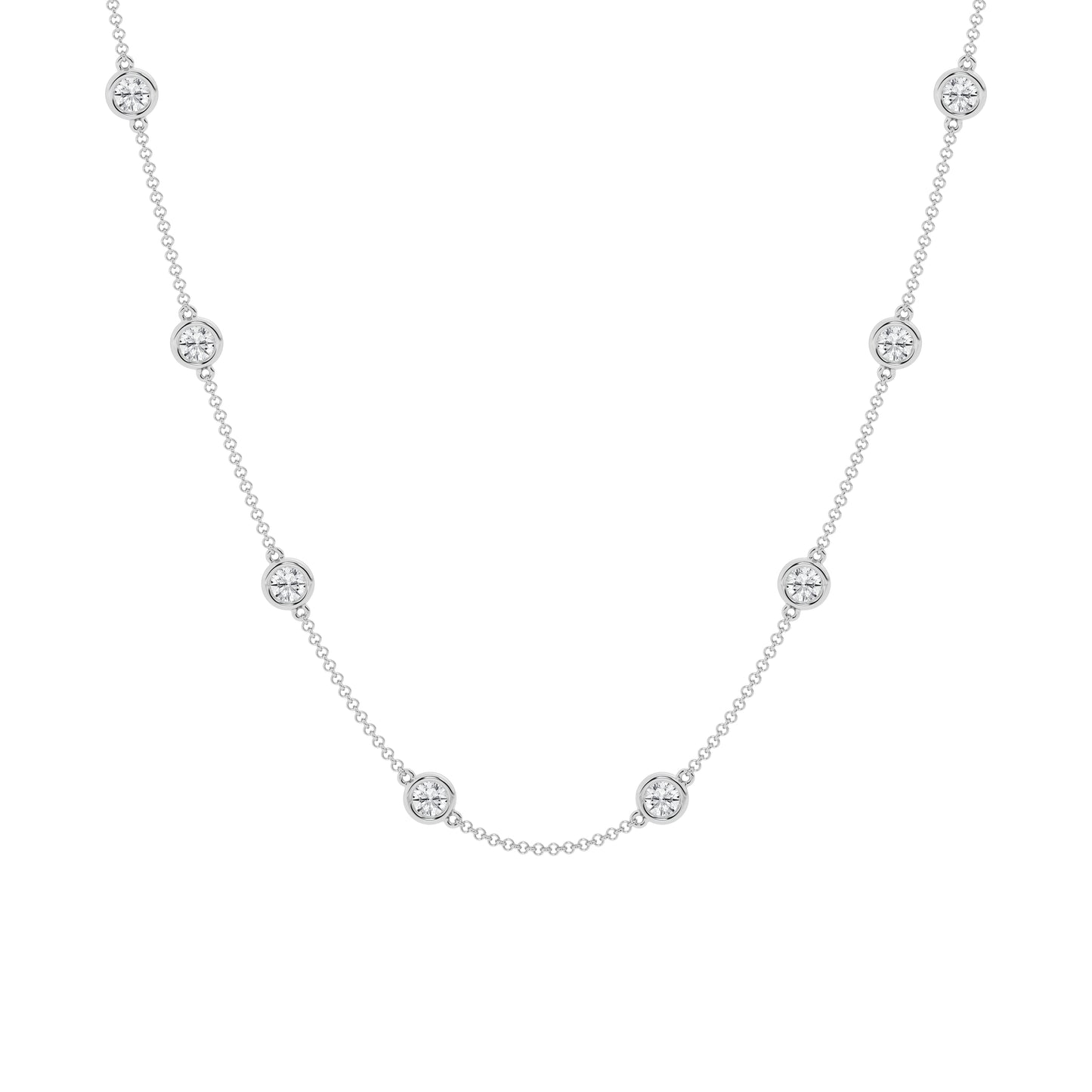 3 CTW Lab Grown Diamond Bezel Necklace – 14 Stones